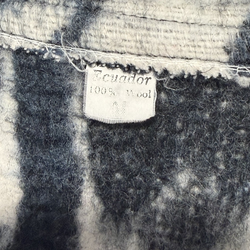 VTG Ecuadorian 100% Wool Jacket Coat Alpaca M Cottagecore Boho Folk Granola - Picture 5 of 8